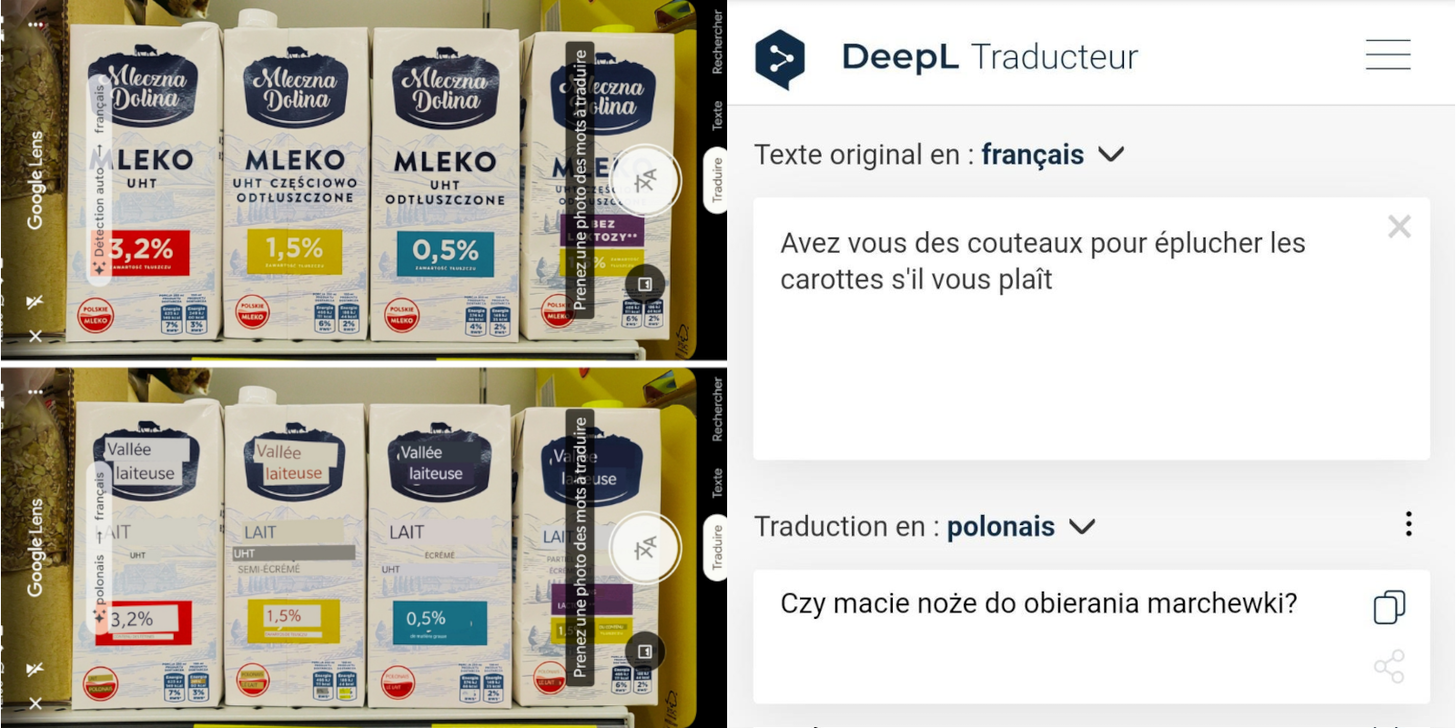 La traduction en temps réel avec Deepl et Google Lens